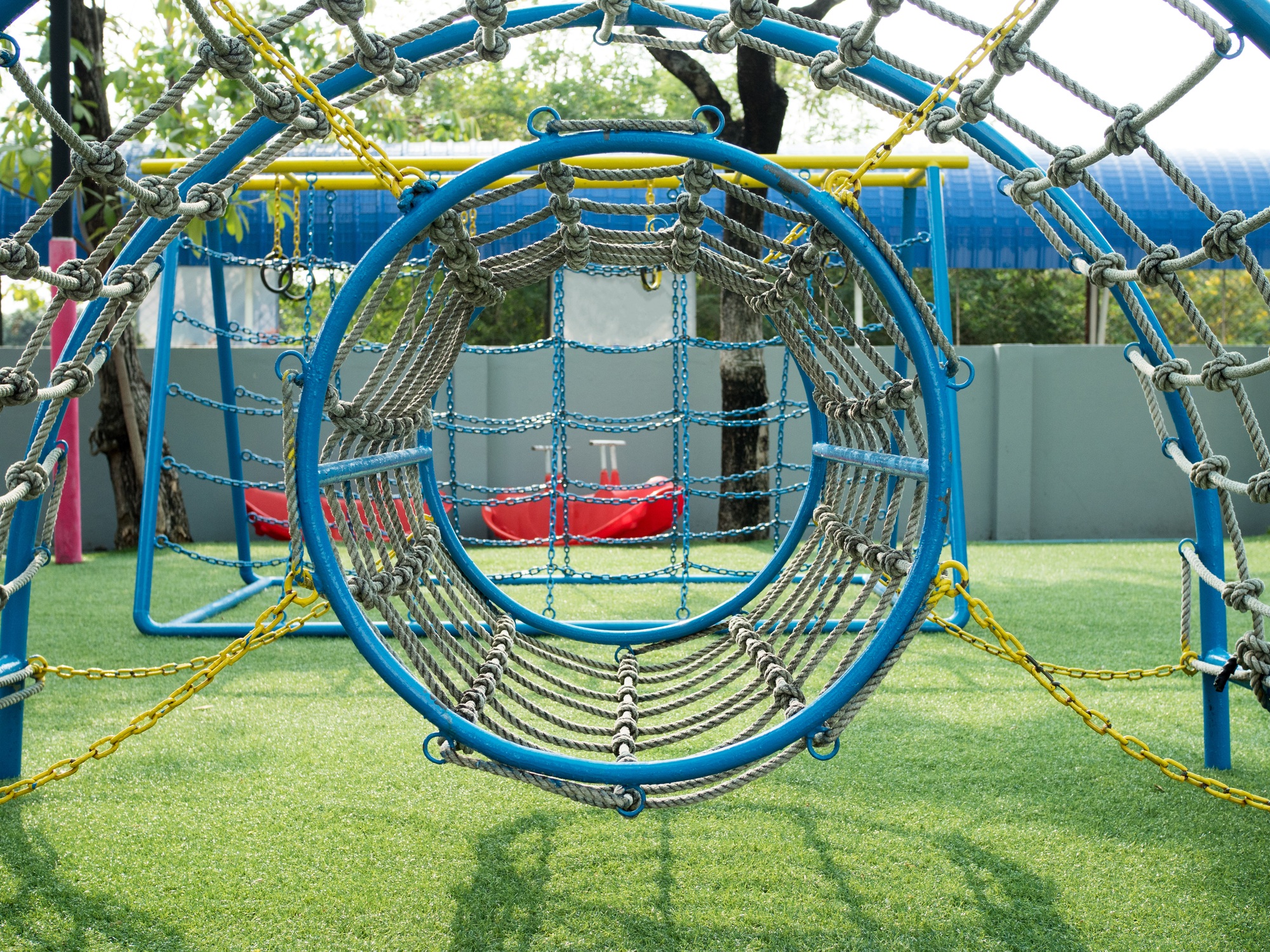 Rope climbing toys for kids in outdoor playground